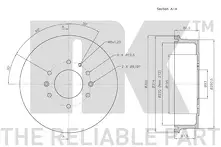 Задний тормозной барабан NK 252545