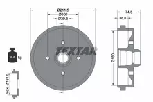 Задний тормозной барабан Textar 94006600