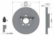 Тормозной диск Textar 92283605 для BMW 2 серии F44 / Gran Coupe