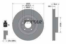 Тормозной диск Textar 92272803 для Hyundai Genesis 1 пок. / купе / рестайлинг