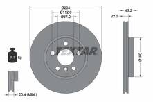Тормозной диск Textar 92273105 для Mini Clubman F54