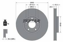 Тормозной диск Textar 92273303 для Kia Opirus 1 пок.