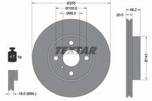 Тормозной диск Textar 92199900 для Toyota iQ 1 пок.