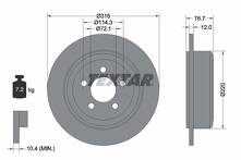 Тормозной диск Textar 92202703 для Dodge Nitro 1 пок.