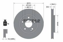 Тормозной диск Textar 92124503 для Mercedes-Benz Vaneo W414