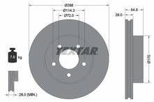 Тормозной диск Textar 92119705 для Jeep Cherokee 2 пок.