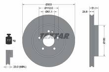 Тормозной диск Textar 92089905 для Mercedes-Benz M-Class W163