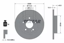 Тормозной диск Textar 92091203 для Mercedes-Benz A-Class W168