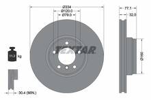 Тормозной диск Textar 92072200 для BMW 7 серии E38