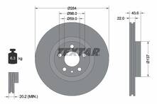 Тормозной диск Textar 92046803 для Fiat Tipo 2 пок. / хэтчбек