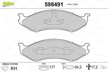Передние тормозные колодки Valeo 598491 для Jeep Grand Cherokee 1 пок.