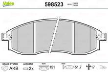 Передние тормозные колодки Valeo 598523 598523
