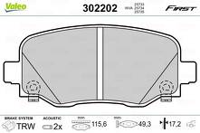 Задние тормозные колодки Valeo First 302202 для Jeep Compass 2 пок.