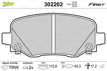 Valeo First 302202 <span>тормозные колодки задние</span>