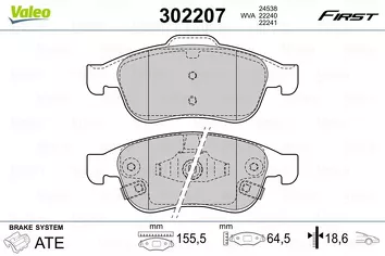 Valeo First 302207 <span>тормозные колодки передние</span>