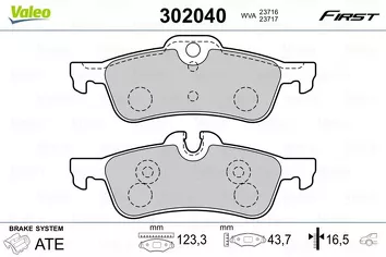 Valeo First 302040 <span>тормозные колодки задние/передние</span>