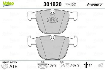 Valeo First 301820 <span>тормозные колодки задние/передние</span>