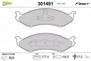 Valeo First 301491 <span>тормозные колодки передние</span>