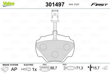 Valeo First 301497 <span>тормозные колодки задние</span>