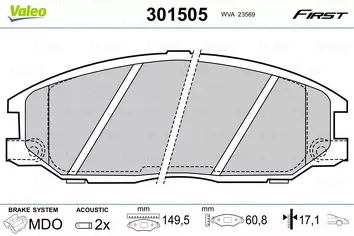 Valeo First 301505 <span>тормозные колодки передние</span>