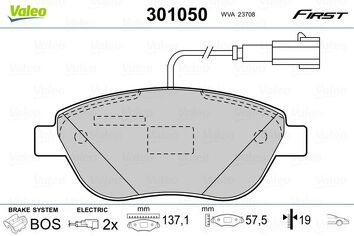 Valeo First 301050 <span>тормозные колодки передние</span>