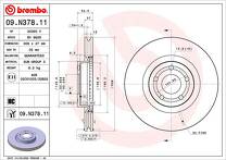 Тормозной диск Brembo 09.N378.11 для Ford Focus 4 пок. / хэтчбек / рестайлинг