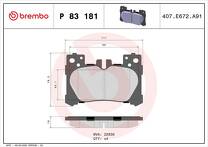 Задние тормозные колодки Brembo Prime Line P 83 181 для Lexus LC 1 пок.