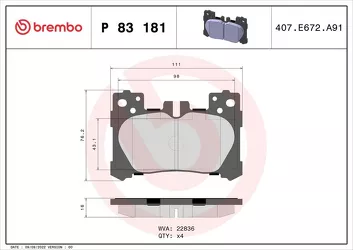Brembo Prime Line P 83 181 <span>тормозные колодки задние</span>
