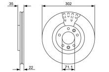 Тормозной диск Bosch 0 986 479 500 для Citroen C6 1 пок.