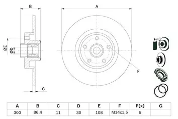 Bosch 0 986 479 276 <span>тормозной диск полный</span>