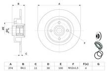 Тормозной диск Bosch 0 986 479 277 для Renault Grand Scenic 2 пок.
