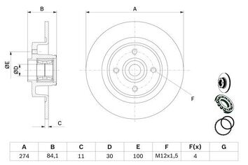 Bosch 0 986 479 277 <span>тормозной диск полный</span>