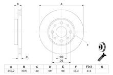 Тормозной диск Bosch 0 986 479 121 для Fiat Panda 2 пок.