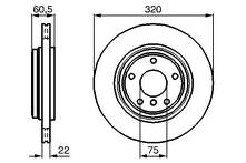 Тормозной диск Bosch 0 986 478 975 для BMW 3 серии E46 / кабриолет