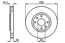 Тормозной диск Bosch  0 986 478 980