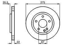 Тормозной диск Bosch 0 986 478 474 для Mercedes-Benz A-Class W168