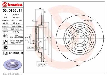 Brembo Prime Line 08.D983.11 <span>тормозной диск полный</span>