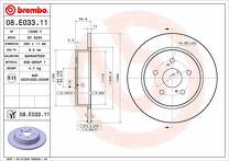 Тормозной диск Brembo Prime Line 08.E033.11 для Toyota C-HR 1 пок.