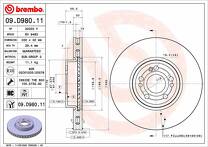 Тормозной диск Brembo Prime Line  09.D980.11