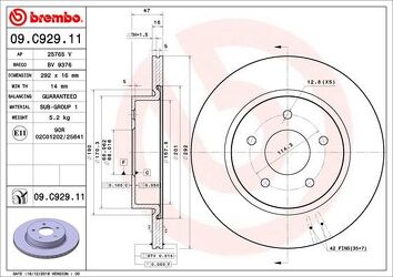 Brembo Prime Line 09.C929.11 <span>тормозной диск вентилируемый</span>