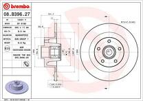 Тормозной диск Brembo Prime Line 08.B396.27 для Renault Laguna 3 пок. / купе / рестайлинг