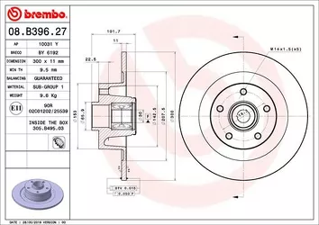 Brembo Prime Line 08.B396.27 <span>тормозной диск полный</span>