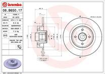 Тормозной диск Brembo Prime Line 08.B650.17 для Renault Grand Scenic 2 пок.
