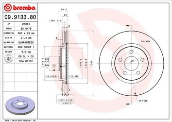 Brembo Prime Line 09.9133.81 <span>тормозной диск вентилируемый</span>