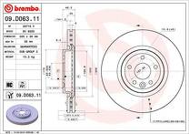 Тормозной диск Brembo Prime Line 09.D063.11 для Jaguar XF X260 / Sportbrake / рестайлинг