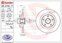 Тормозной диск Brembo Prime Line 08.C742.17 для Renault Espace 5 пок. / рестайлинг