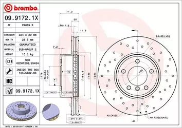 Brembo Xtra Line 09.9172.1X <span>тормозной диск вентилируемый</span>