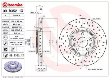 Brembo Xtra Line 09.B352.1X <span>тормозной диск вентилируемый</span>