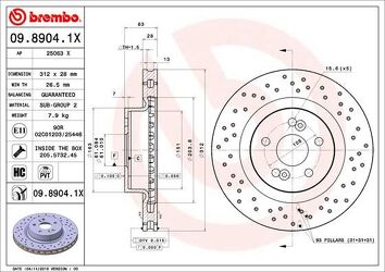Brembo Xtra Line 09.8904.1X <span>тормозной диск вентилируемый</span>