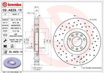 Тормозной диск Brembo Xtra Line 09.A829.1X для Peugeot RCZ 1 пок.
